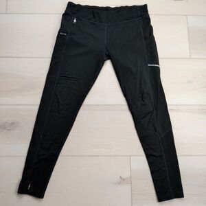 Smartwool Fleece Wind Tights Womens Large Black PhD Running Tights Thermal